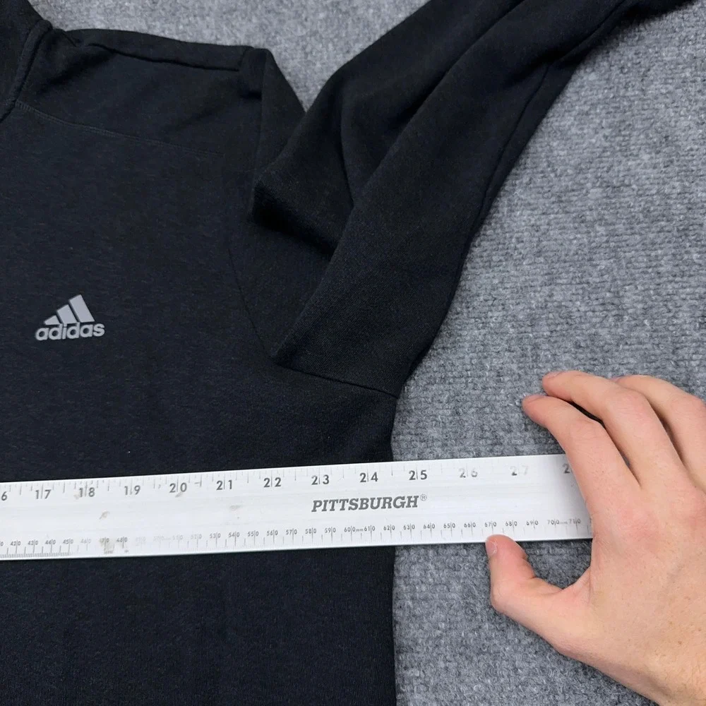adidas 3-Stripes 1/4 Zip Pullover Men *XL* Black Melange Golf Performance GH7051